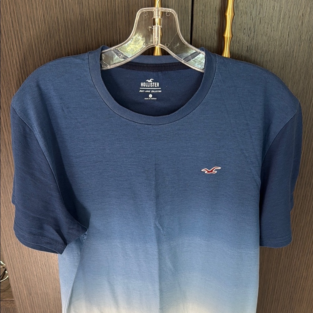 Hollister Blue and White Gradient Short Sleeve Tee - Picture 2 of 11